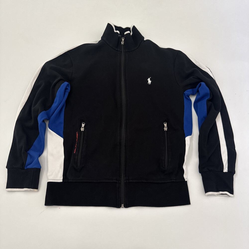 Polo Ralph Lauren Jacket Men Small Track Training Full Zip White Pony Colorblock